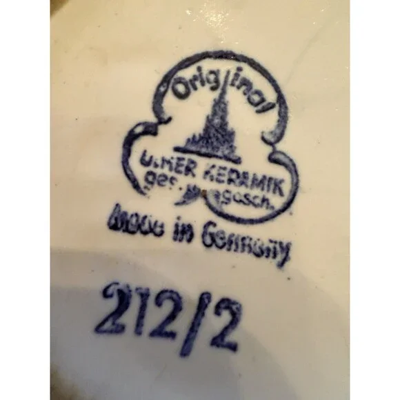 Vintage Ulmer Keramik Pitcher Hand-Painted Floral Art Pottery West Germany 1960s - Picture 2 of 11